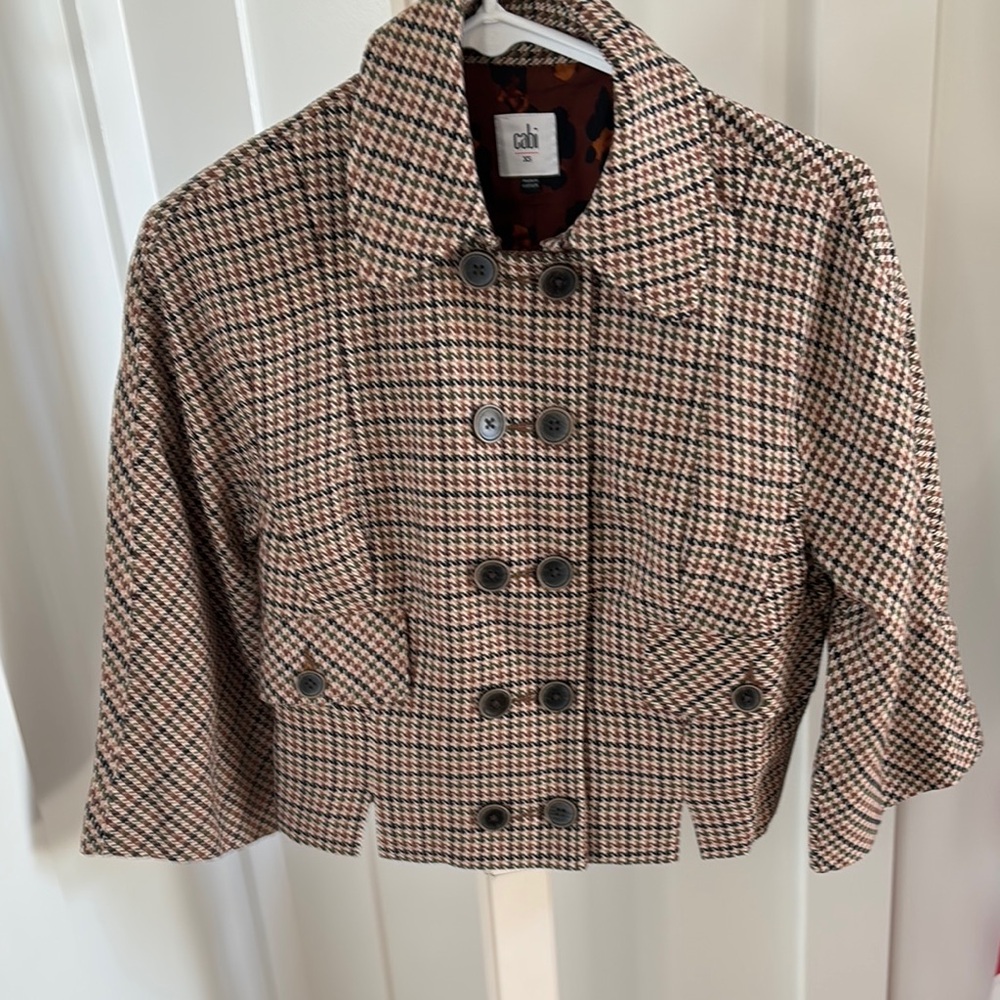CAbi Houndstooth Double-Breasted Jacket
